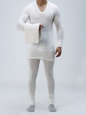 Bawełniany komplet bielizny zimowej z ręcznikiem | Epitex Polska